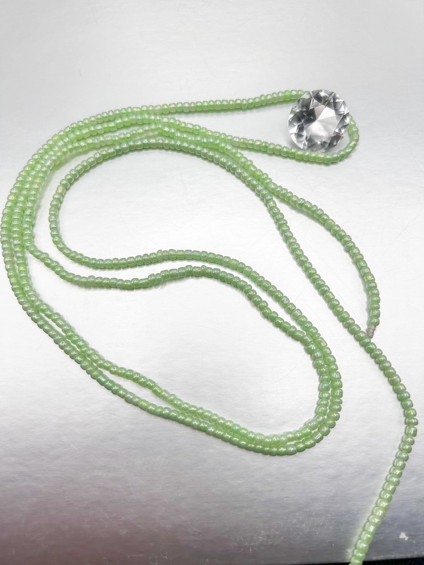Solid Green Glass Beads